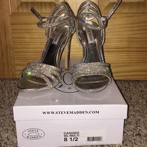 Rhinestone silver Steve Madden heels
